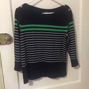 Chaps Large Striped Sweater